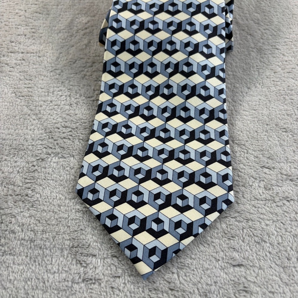 Vintage Gucci Silk‎ Tie Hexagon Geometric Made in Italy Monogram Designer NWOT - Picture 5 of 8